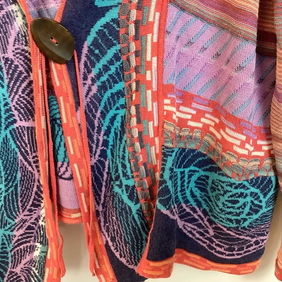 Diktons Barcelona Art to Wear Colorful Mixed Print Cardigan - L - Picture 6 of 10